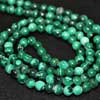 Natural Malachite Smooth Polished Round Balls Beads - Amazing Length 14 Inches and Size 3mm to 4mm approx.